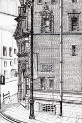 Palace Hotel, Oxford Street, Manchester, 2012, (blæk på papir)